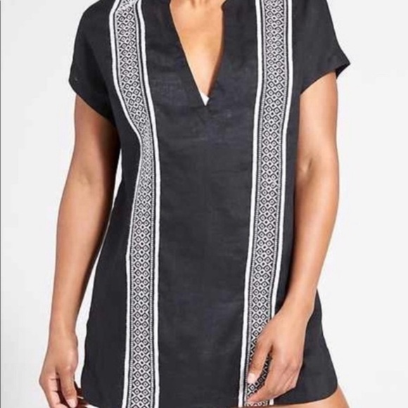 Athleta Oversized Linen Swim Cover Kaftan EUC - Picture 2 of 11